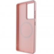 TPU чохол Bonbon Metal Style with MagSafe для Samsung Galaxy S22 Ultra, Рожевий / Light Pink