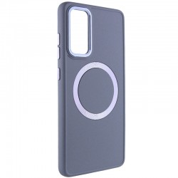 TPU чехол Bonbon Metal Style with MagSafe для Samsung Galaxy S23, Серый / Lavender