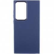 Кожаный чехол Bonbon Leather Metal Style для Samsung Galaxy S23 Ultra, Синий / Navy blue