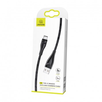 USB кабель Usams US-SJ398 U41 Type-C Braided Data and Charging Cable 3m, Чорний - Type-C кабелі - зображення 3 