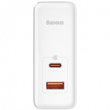 Baseus GaN5 Pro Type-C+USB 100W EU Зарядное Устройство в Белом Цвете - CCGP09020