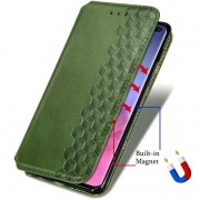 Кожаный чехол книжка GETMAN Cubic (PU) для Samsung Galaxy M33 5G, Зеленый