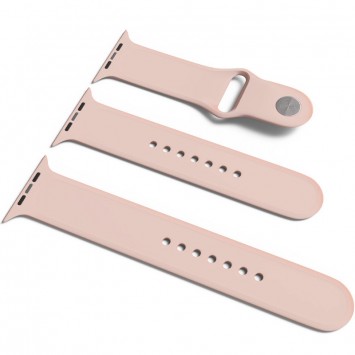 Силіконовий ремінець для Apple Watch 42 / 44 / 45 / 49 мм - Sport Band (S / M & M / L) 3pcs (Рожевий / Pink Sand)