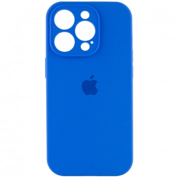 Синий чехол Silicone Case Full Camera Protective (AA) для iPhone 14 Pro в цвете Capri Blue