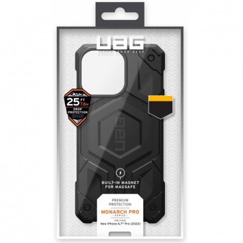 Противоударный чехол UAG Monarch Pro with MagSafe Leather для iPhone 15, Черный - iPhone 15 - изображение 5