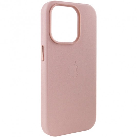 Шкіряний чохол для iPhone 14 Pro - Leather Case (AA Plus) with MagSafe, Sand Pink - зображення 3 