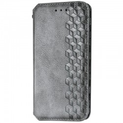 Кожаный чехол книжка GETMAN Cubic (PU) для Xiaomi Redmi 9A, Серый
