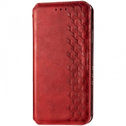 Кожаный чехол книжка GETMAN Cubic (PU) для Xiaomi Redmi 9A, Красный