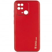 Кожаный чехол Xshield для Xiaomi Redmi 10C, Красный / Red