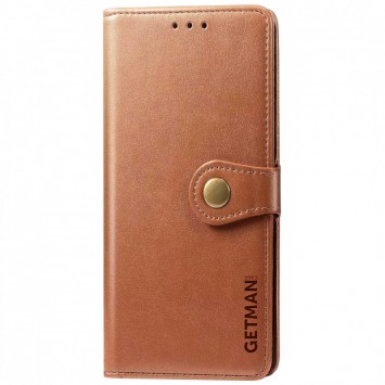 Кожаный чехол книжка GETMAN Gallant (PU) для Xiaomi Redmi 10C, Коричневый