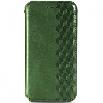 Кожаный чехол книжка GETMAN Cubic (PU) для Xiaomi Redmi 10, Зеленый