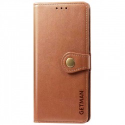 Шкіряний чохол книжка GETMAN Gallant (PU) для Xiaomi Redmi Note 10 Pro / 10 Pro Max, Коричневий