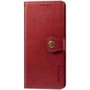 Кожаный чехол книжка GETMAN Gallant (PU) для Xiaomi Redmi Note 10 Pro / 10 Pro Max, Красный