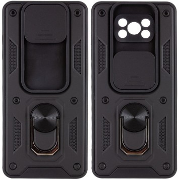 Чорний протиударний чохол Camshield Serge Ring для смартфонів Xiaomi Poco X3 NFC / Poco X3 Pro з камерою захисною кришкою