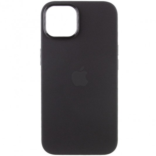 Чехол Silicone Case Metal Buttons (AA) для Apple iPhone 14 (6.1"), Черный / Black - изображение 1