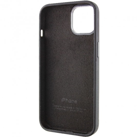 Чехол Silicone Case Metal Buttons (AA) для Apple iPhone 14 (6.1"), Черный / Black - изображение 4
