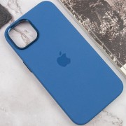 Чехол Silicone Case Metal Buttons (AA) для Apple iPhone 14 (6.1"), Синий / Blue Jay