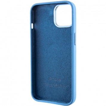 Чехол Silicone Case Metal Buttons (AA) для Apple iPhone 14 (6.1"), Синий / Blue Jay - Чехлы для iPhone 14 - изображение 4