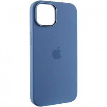 Чехол Silicone Case Metal Buttons (AA) для Apple iPhone 14 (6.1"), Синий / Blue Jay - Чехлы для iPhone 14 - изображение 1