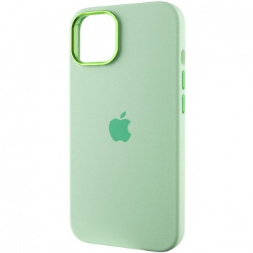 Чохол Silicone Case Metal Buttons (AA) для iPhone 14, Зелений / Pistachio - Чохли для iPhone 14 - зображення 1 
