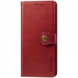 Кожаный чехол книга GETMAN Gallant (PU) для Xiaomi Redmi 9C, Красный