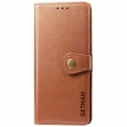 Кожаный чехол книжка GETMAN Gallant (PU) для Xiaomi Redmi Note 11 (Global) / Note 11S, Коричневый