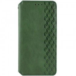 Кожаный чехол книжка GETMAN Cubic (PU) для Xiaomi Redmi 12, Зеленый