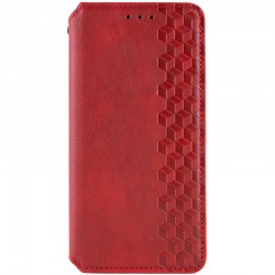 Кожаный чехол книжка GETMAN Cubic (PU) для Xiaomi Redmi 12, Красный
