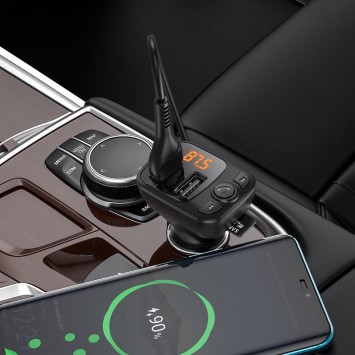 Автомобільна зарядка FM модулятор Borofone BC41 Eminency QC3.0 Чорний - Автомобільні зарядні пристрої - зображення 5 