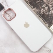 Чехол Silicone Case Metal Buttons (AA) для Apple iPhone 14 (6.1"), Белый / White