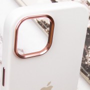 Чехол Silicone Case Metal Buttons (AA) для Apple iPhone 14 (6.1"), Белый / White