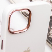 Чохол Silicone Case Metal Buttons (AA) для Apple iPhone 14 (6.1"), Білий / White