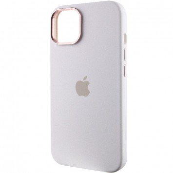 Чехол для iPhone 14 - Silicone Case Metal Buttons (AA), Белый / White - Чехлы для iPhone 14 - изображение 2