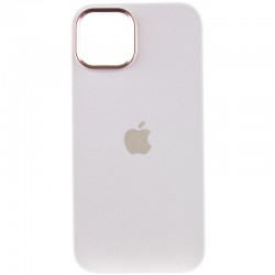 Чехол для iPhone 14 - Silicone Case Metal Buttons (AA), Белый / White