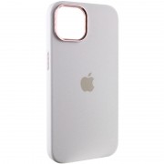 Чехол Silicone Case Metal Buttons (AA) для Apple iPhone 14 (6.1"), Белый / White