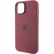 Чехол Silicone Case Metal Buttons (AA) для Apple iPhone 14 (6.1"), Бордовый / Plum