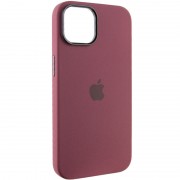 Чехол Silicone Case Metal Buttons (AA) для Apple iPhone 14 (6.1"), Бордовый / Plum