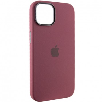 Чехол Silicone Case Metal Buttons (AA) для Apple iPhone 14 (6.1"), Бордовый / Plum - изображение 1