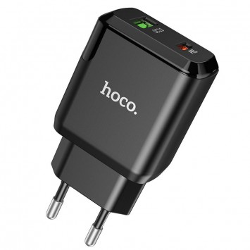 Зарядний пристрій Hoco N5 Favor 20W PD+QC3.0 (1USB/1Type-C/3A) (Чорний) - Мережеві ЗП (220 В) - зображення 3 