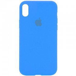 Чехол для iPhone X / XS - Silicone Case Full Protective (AA) (Голубой / Blue) 