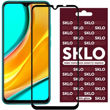 Защитное стекло SKLO 3D (full glue) для Xiaomi Redmi 9/Poco M3/Redmi 9T, Черный
