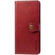 Кожаный чехол книжка GETMAN Gallant (PU) для Xiaomi Redmi 9, Красный