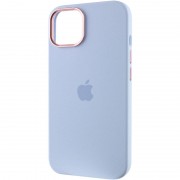 Чехол Silicone Case Metal Buttons (AA) для Apple iPhone 12 Pro/12 (6.1"), Голубой / Cloud Blue