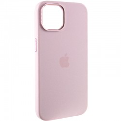 Чохол Silicone Case Metal Buttons (AA) для iPhone 12 Pro / 12, Рожевий / Chalk Pink