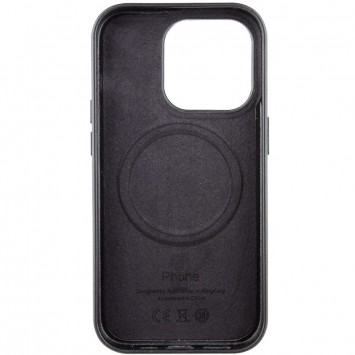 Черный кожаный чехол для iPhone 13 Pro Max с MagSafe - Leather Case (AA Plus)