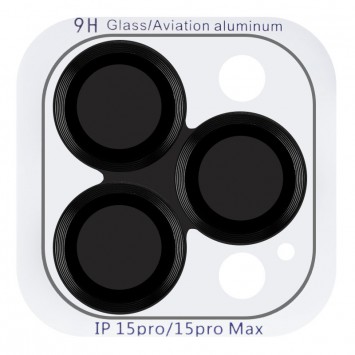 Защитное стекло Metal Classic на камеру для iPhone 15 Pro / 15 Pro Max, Черный / Midnight