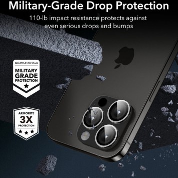 Защитное стекло Metal Classic на камеру для iPhone 15 Pro / 15 Pro Max, Серебряный / Silver - iPhone 15 Pro Max - изображение 5