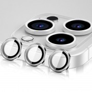 Защитное стекло Metal Classic на камеру (в упак.) для Apple iPhone 15 Pro (6.1") / 15 Pro Max (6.7"), Серебряный / Silver