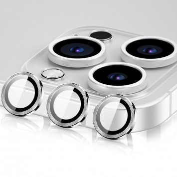 Защитное стекло Metal Classic на камеру для iPhone 15 Pro / 15 Pro Max, Серебряный / Silver - iPhone 15 Pro Max - изображение 1
