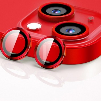Захисне скло Metal Classic на камеру (в упак.) Apple iPhone 15 (6.1") / 15 Plus (6.7"), Червоний / Red - iPhone 15 - зображення 4 